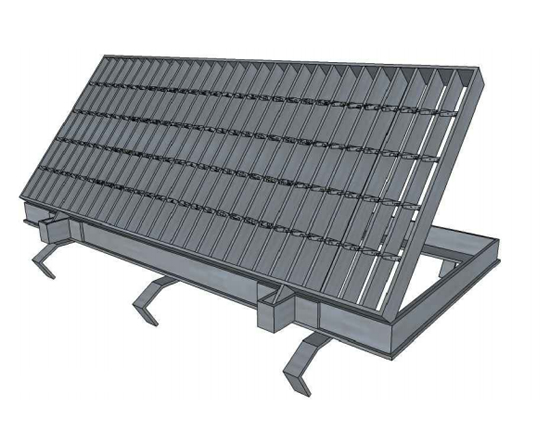 Twisted bar steel grating framed